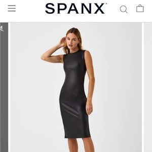 SPANX  leather like sheath dress